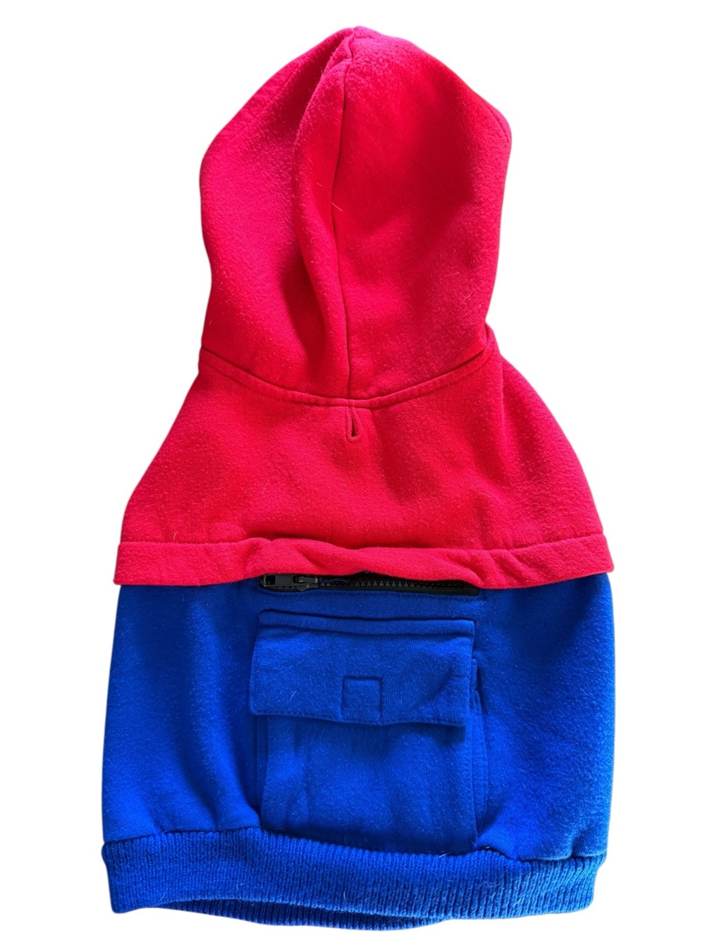 Companion Road Red Blue Dog Hoodie Medium Zip Pocket Sweatshirt